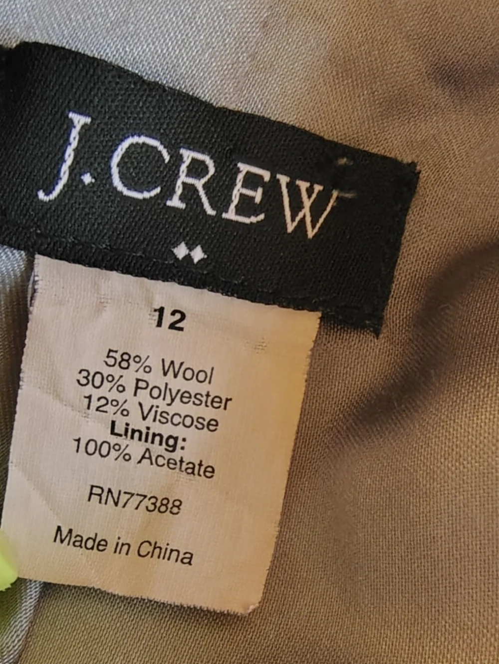J Crew Women's Classic Black Ruffle Front Wool Blend Winter Lined Coat Black 12